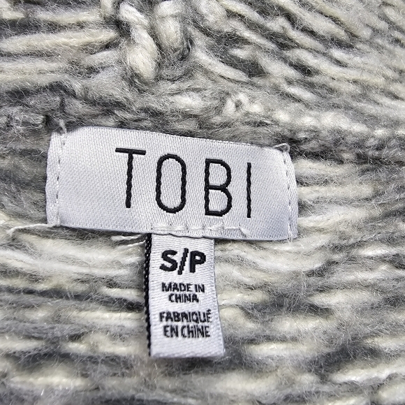 TOBI Oversized Nordic Print Cascade Open Front Cardigan in Small - Picture 9 of 11